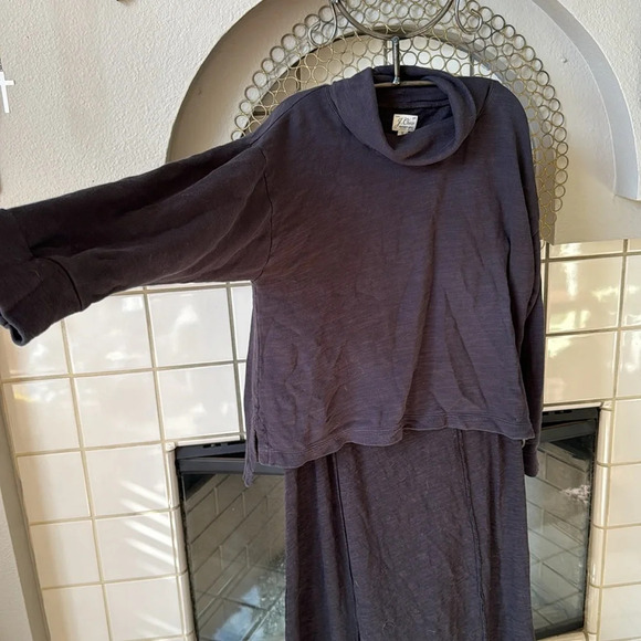 J.Crew Gray / black Vintage Fleece Cotton Terry Turtleneck Sz M - Picture 9 of 13